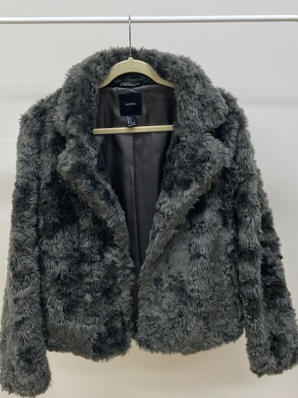 Forever 21 Gray Faux Fur Jacket